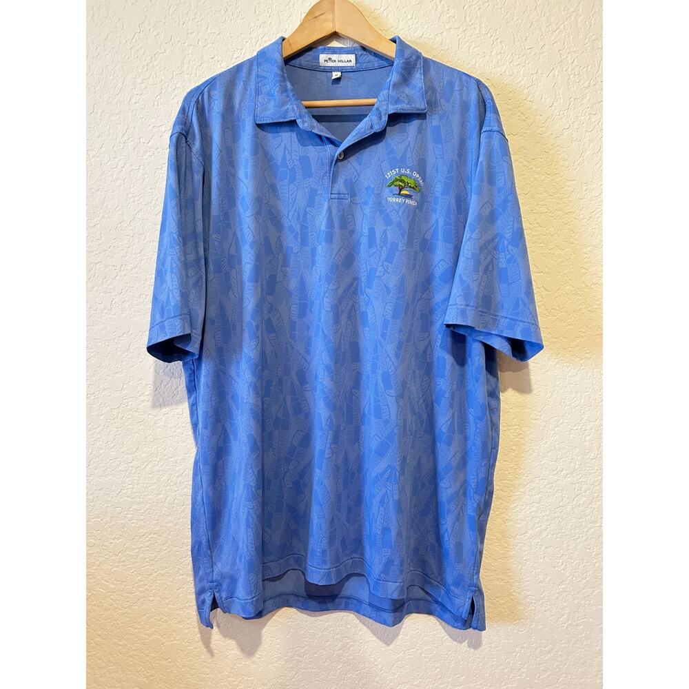 Peter Millar Summer Comfort Golf Polo Blue Size XL 121st U.S. Open Torrey Pines